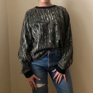 Raw Edge Camo Sweatshirt